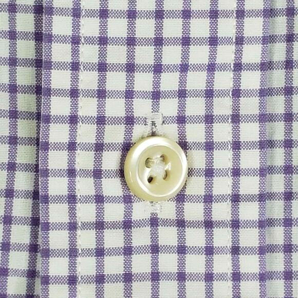 Polo Ralph Lauren Shirt Oxford Button Down LS Mens Size 17.5 XL Plaid Purple - Picture 6 of 10